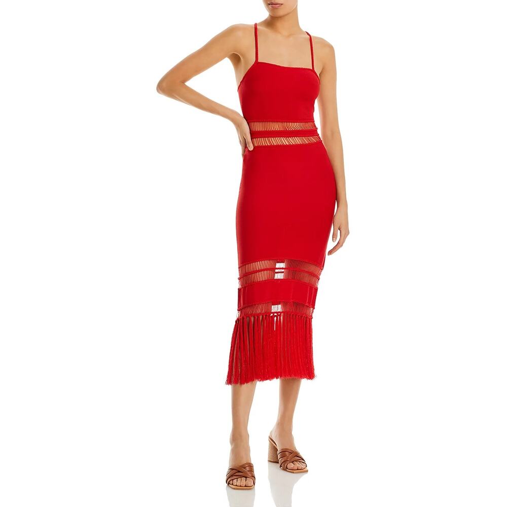 Cult Gaia Kiki Knit Fringe Hem Midi Dress - Size M -  New without tags